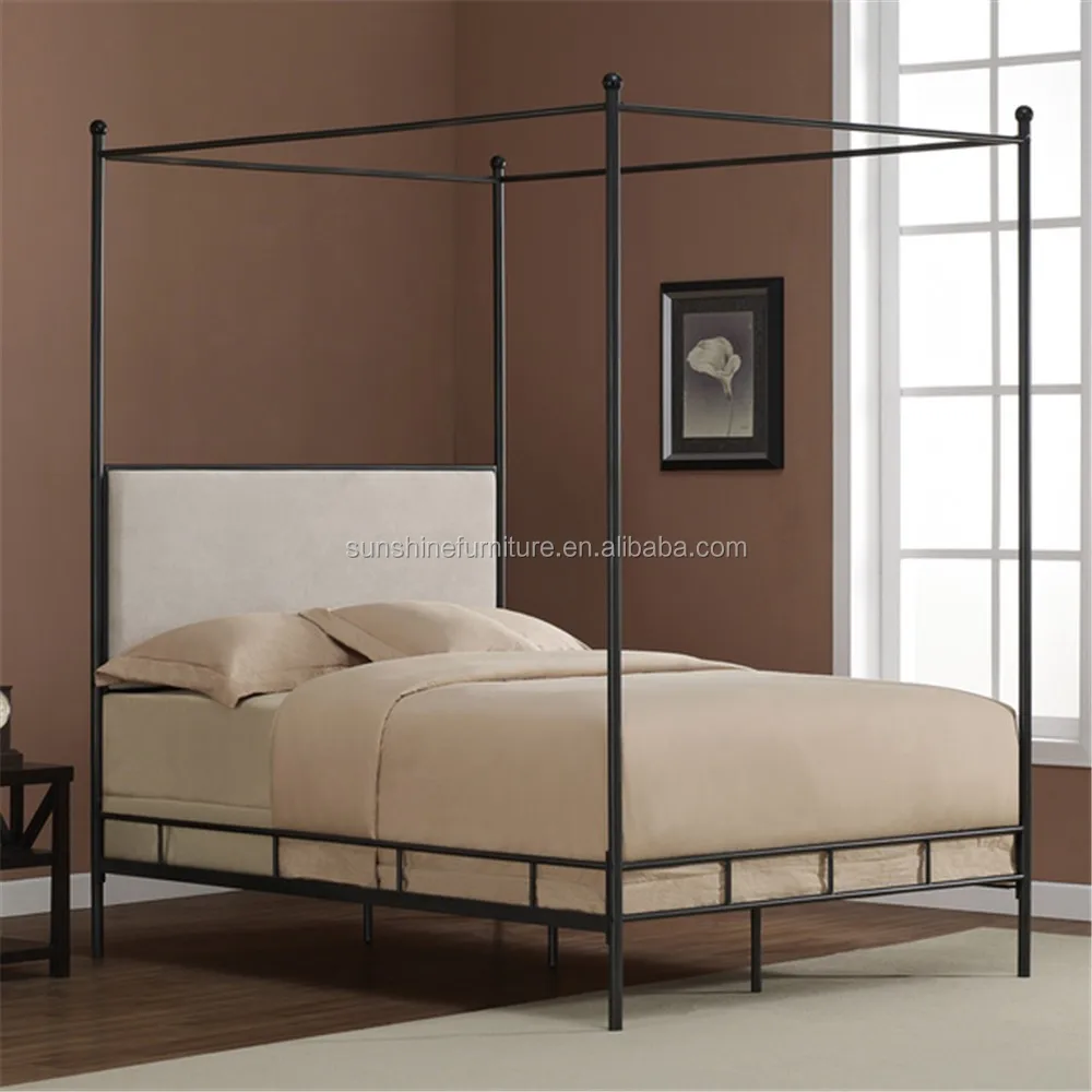 chinese modern kids/adult meral iron garden four poster canopy bed