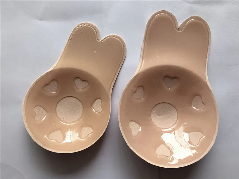 BIG SIZE Women Silicone Self-Adhesive Sticky Bra Strapless Push Up Seamless Invisible Bra Sexy Rabbit Ears Underwear For Wedding