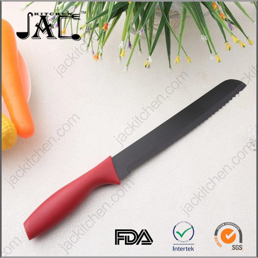 Amazon Hotsale Colourful PP Handle Non Stick Coated Stainless Steel 8 Inch Bread Knife