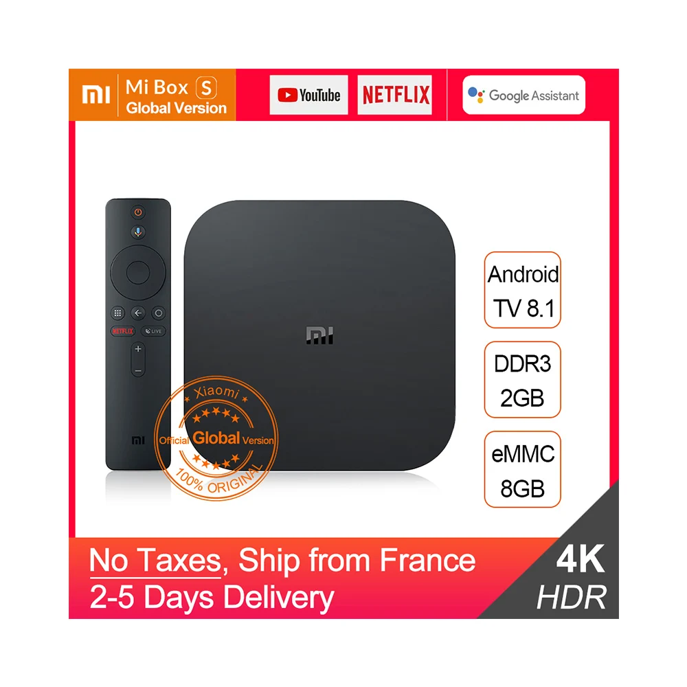 

Xiaomi Mi TV Box S IPTV Set top Box Mi Box S Shipped from France