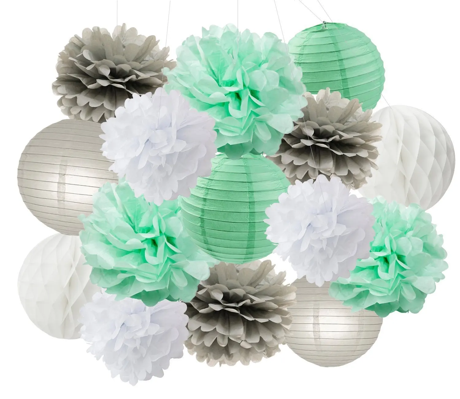 mint green baby shower decorations