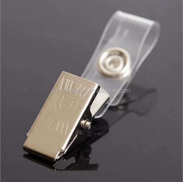 Small Metal Clips Metal Clip With Clear Vinyl Strap Metal Badge Clips