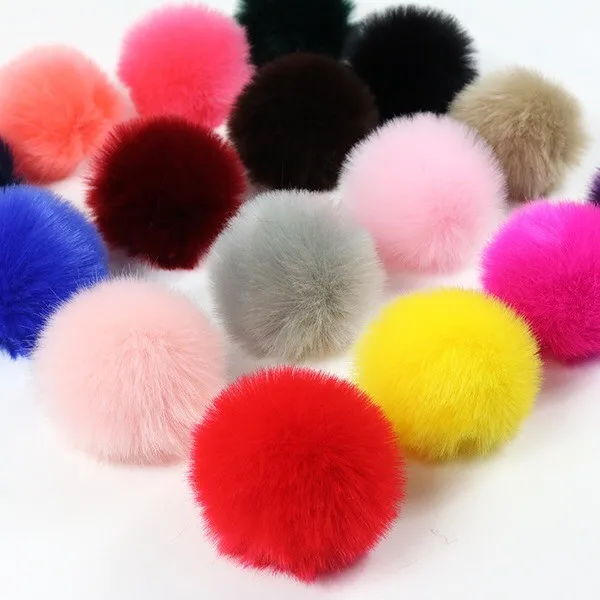 

Many colors 6cm 7cm 8cm 9cm 10cm 11cm 12cm sizes rabbit fur pom poms fur balls