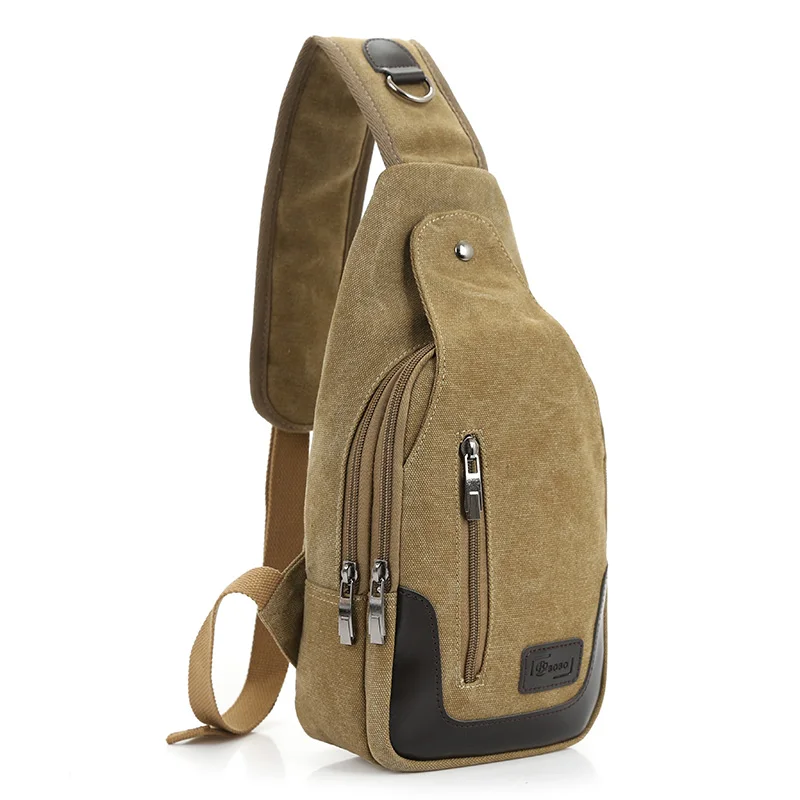 

Custom Canvas Men canvas crossbody bag bolsa de cruz men crossbody sling bag Outdoor Use Sports Messenger Sling Bag