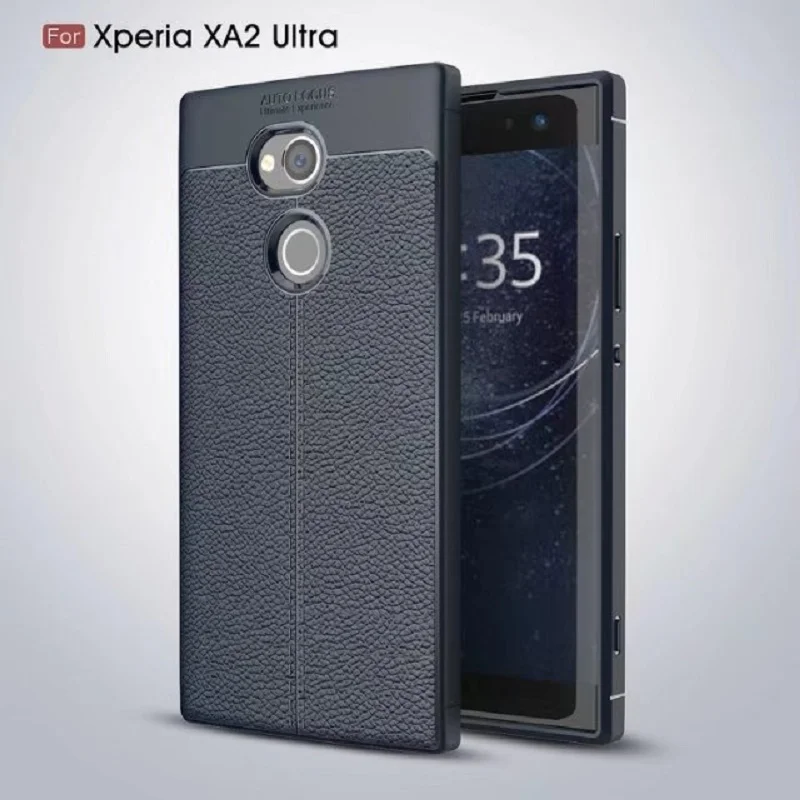 Hot Sell Litchi pattern Soft Tpu case for Sony Xperia XA2 Ultra Cover