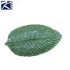 Customized China Ceramic Plate Green Leaf Shape Ceramic Plate