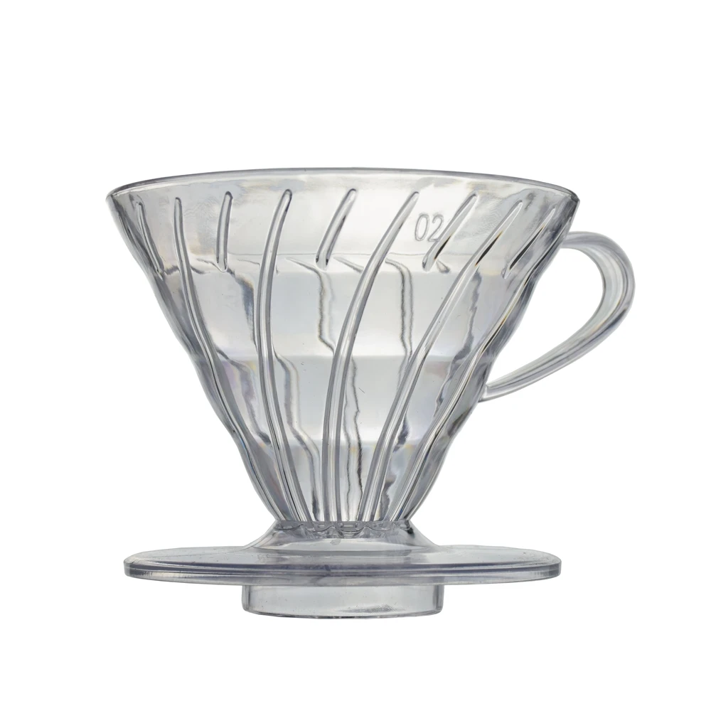 

Ecocoffee Hot Sell Coffee Dripper V60 Heat-resistant resin 2/4cups for barista Coffee Stocked, Clear