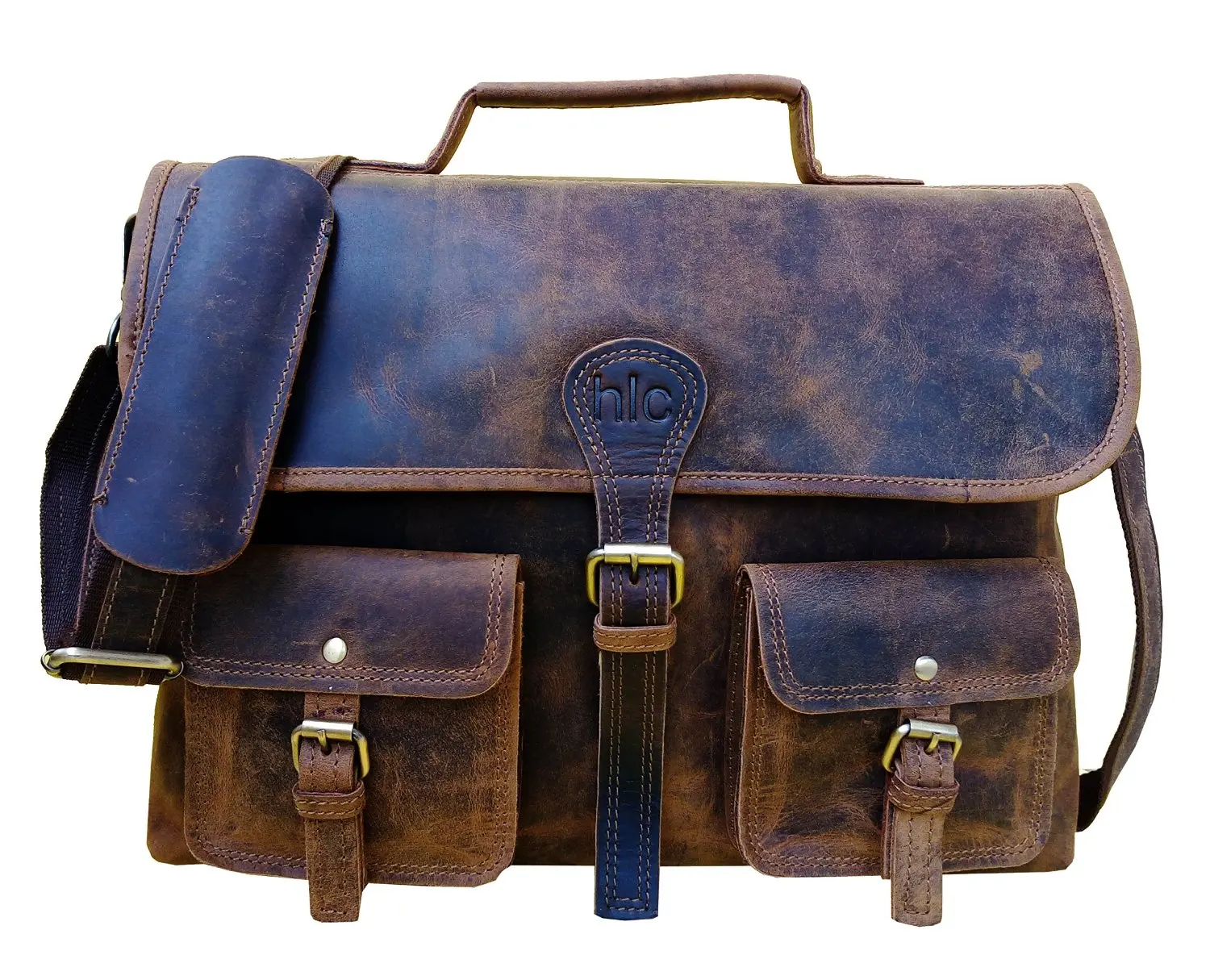 hlc leather messenger bag