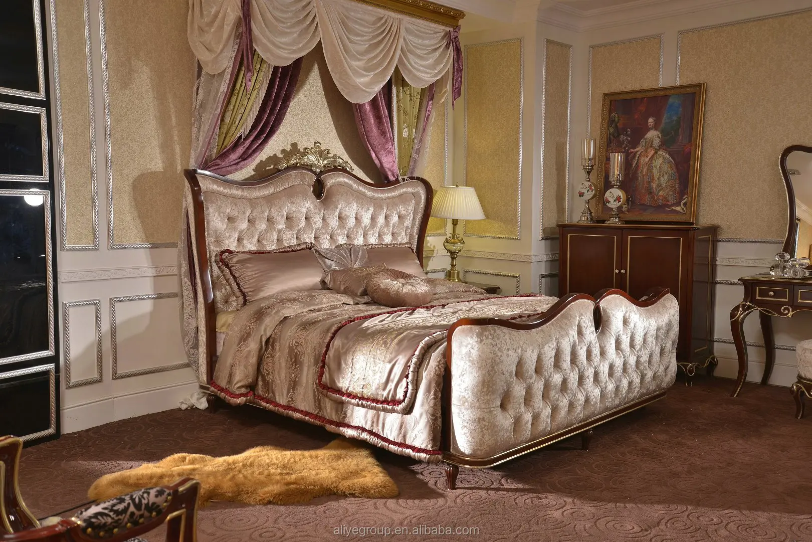 E01001 Royal And Middle East Style Home Bedroom Furniture King Size