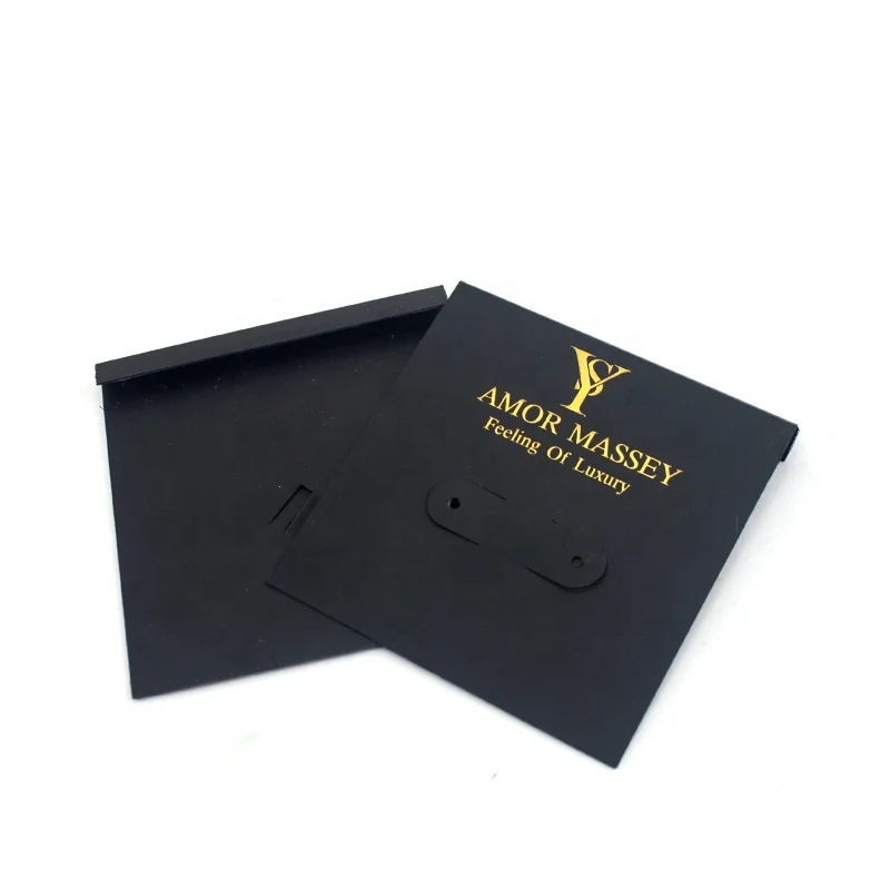 

Golden Stamping Black PVC Custom Printed Earring Cards with Logo