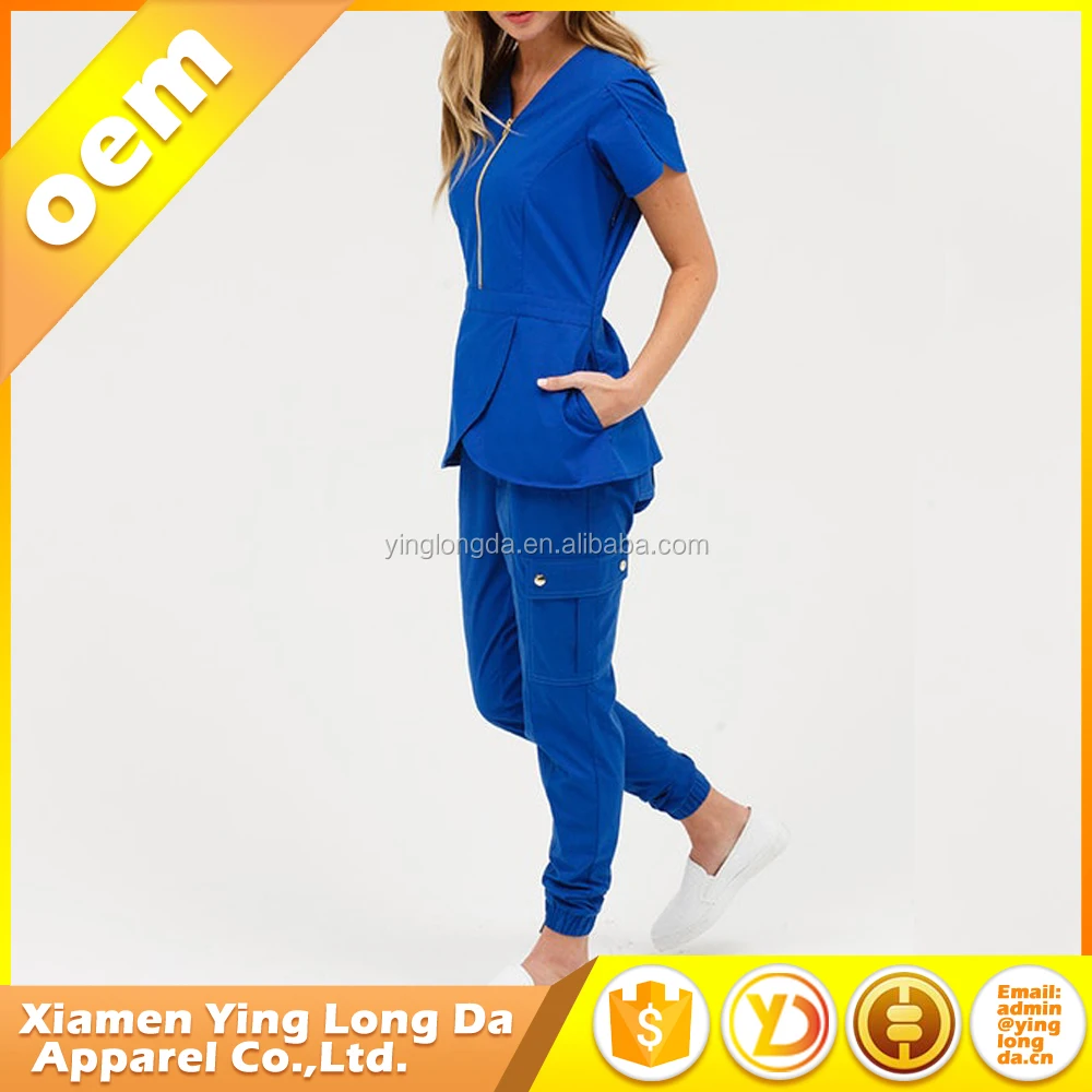 
Unisex hospital nurse scrub suit design hospital work clothes scrub set 