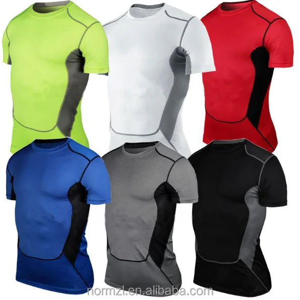 Tight Short Sleeve Customized Printing Training Newest Mens Running