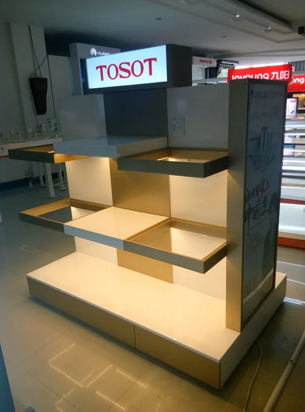 Custom Supermarket Home Appliances Display Rack,Wood Showcase Designs