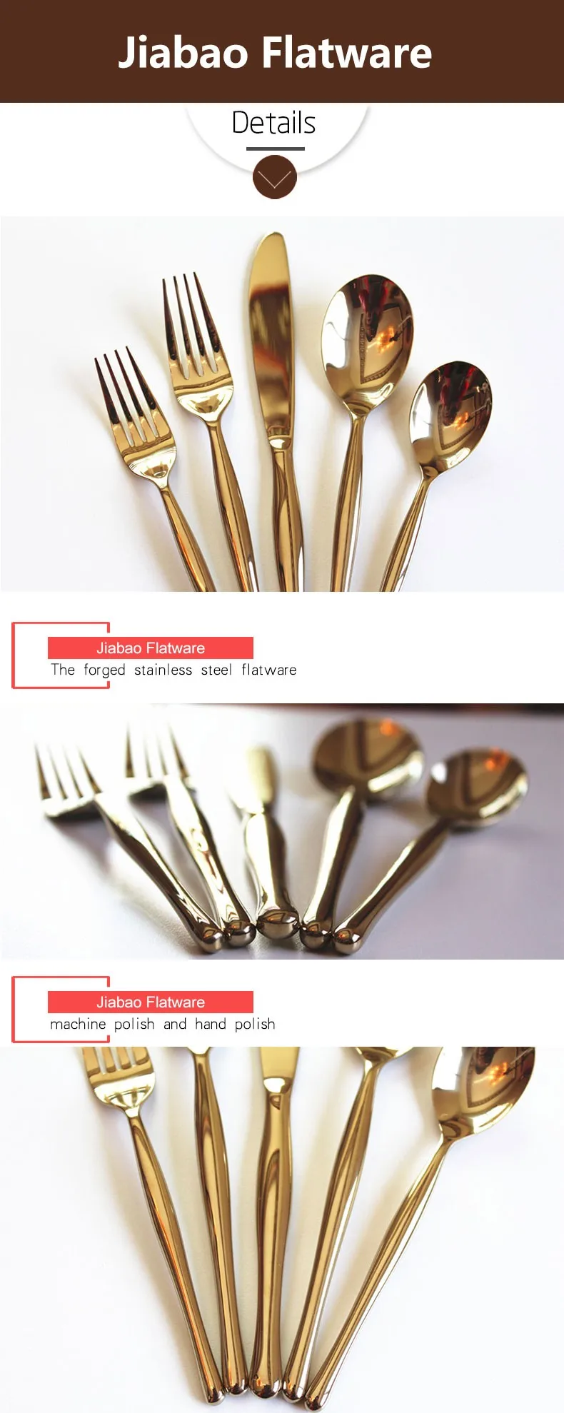 pillar shaped stainless steel fork knife and spoon flatware