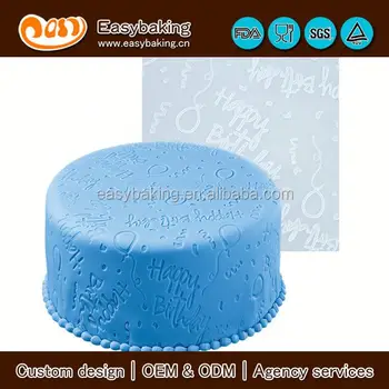 Silicon Baking Ware Happy Birthday Cake Decorating Fondant