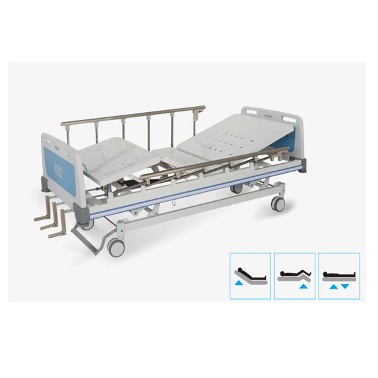Manual 2 crank punching with Aluminum alloyguardrailnursing bed