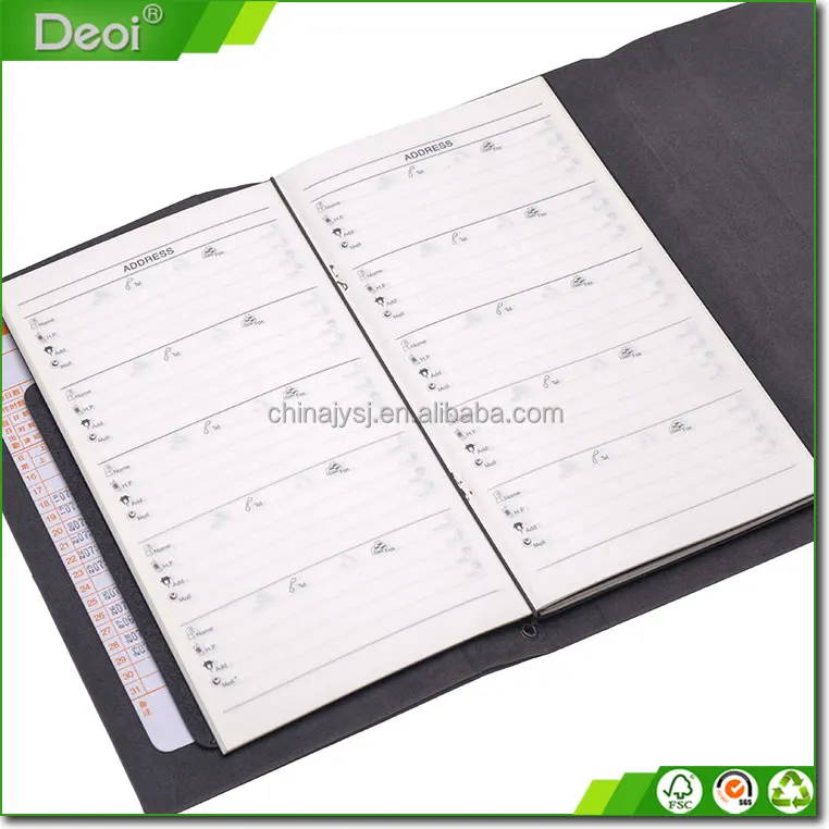 
Customized A6 Expanding Suede Fabric Cover Leather Pocket Folder 