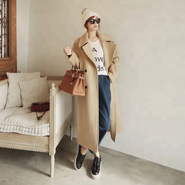 

2019 New women coats latest fashion oversized collar wool women winter coats, Customized color