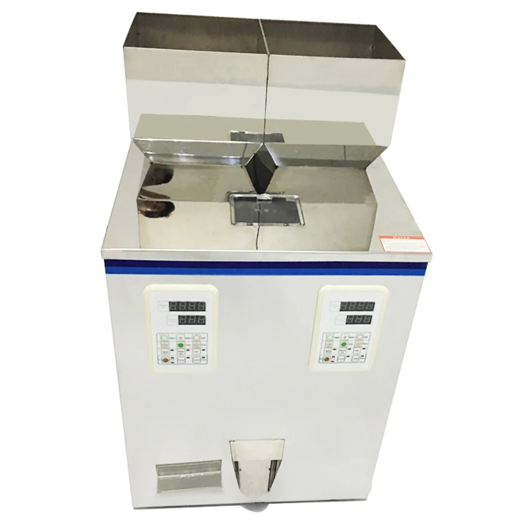 Semi Automatic Particle Double Hoppers Filling Machine For Coffee Food Powder Beans Granule