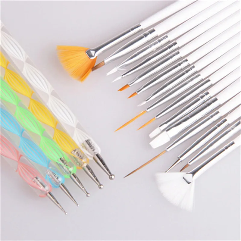 

Hot Sale Nail Multipurpose Pink Plastic Handle Acrylic Brush Mixed Dotting Tools, 4 colors