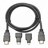 1.5M 3 in 1 HDMI Cable Adapter Kits HDMI to Mini Micro HDMI cable set