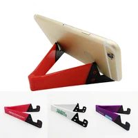 

Custom LOGO Printing Universal Hand Free Lazy Foldable Plastic ABS V Shape Mobile Phone Holder V Shaped Phone Stand