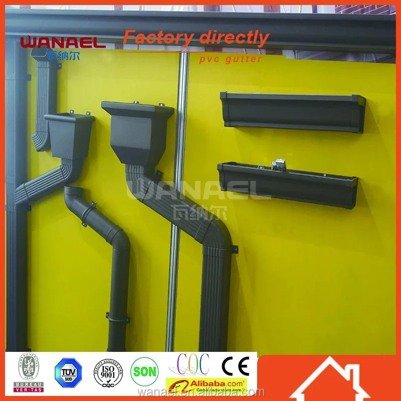 Bajo costo techo lluvia sistema de drenaje de pvc canal de la lluvia