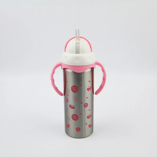 
10 oz double wall stainless steel vacuum baby drinking thermos bottles with handle 