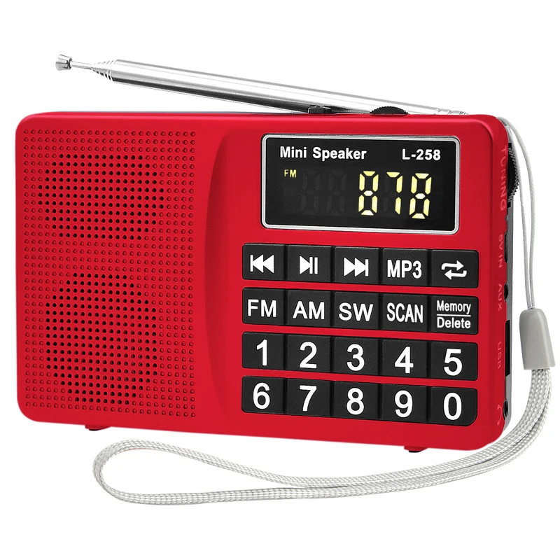 
portable FM/SW/AM radio usb mini fm digital radio speaker pocket radio in speaker pc phone MP3 music player dj bass speaker 