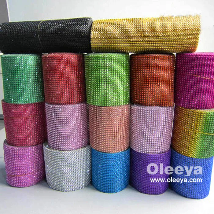24 Rows 4mm 10 Yards/roll Plastic Mesh Trimming Rolls Without Zircons Plastic Rhinestone Mesh Trimming