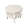 White Modern Round Small End Accent Side Coffee Table For Living Room