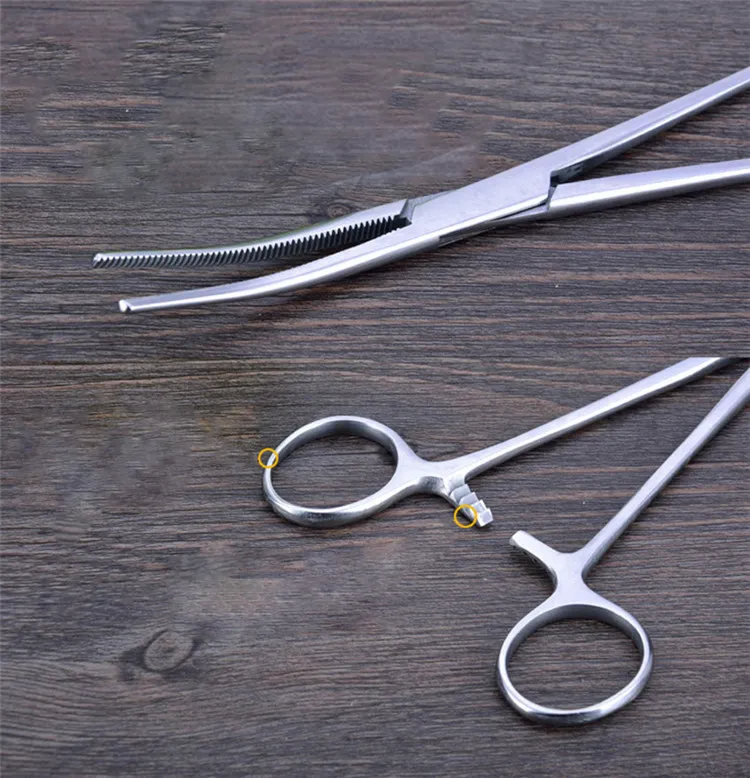 7/6.3/5.5 Inch Hemostatic Clamps Straight Curved Head Veterinary