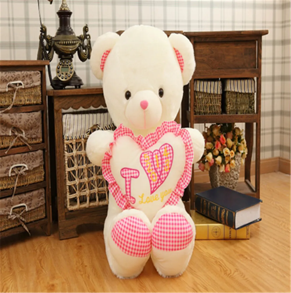 Fancytrader Valentine's Day Teddy Bear Love You Pink Heart Bears Plush Toys Nice Birthday Christmas Gift 110cm6