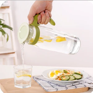 Image of Hot sale glass cold plastic juice water filter jug with lid and handle