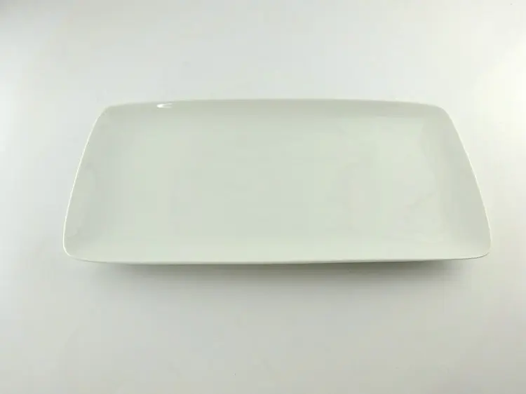 Low Price White Rectangular Porcelain Dinner Cake Plate / Restaurant