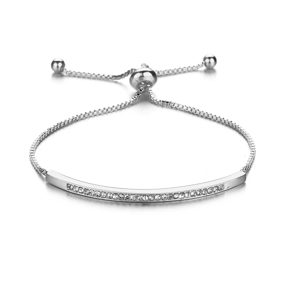 

925 sterling silver bracelet diamond adjustable bracelet for women, Silver & gold
