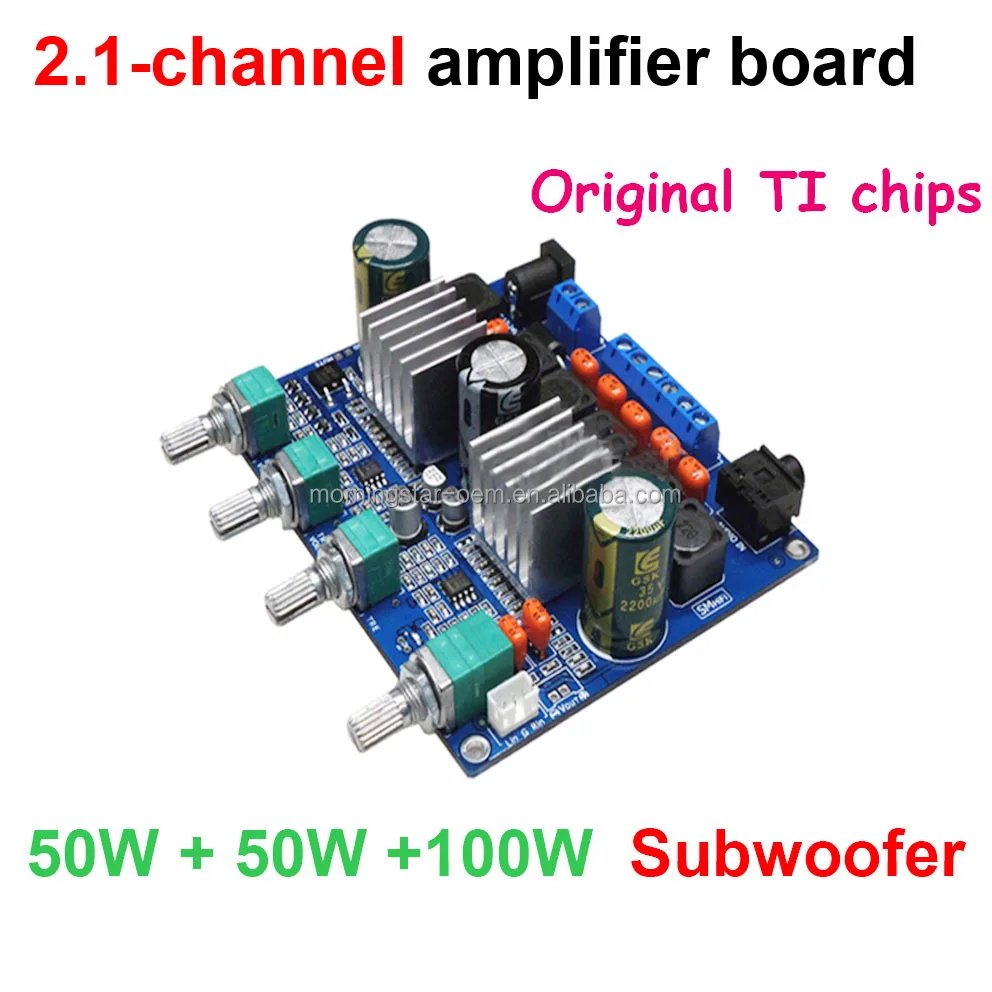 

HIFI 2.1 Professional power amplifier module TPA3116 DC12-24V better than TPA3123 2030 50W+50W+100W amplifier pcb board