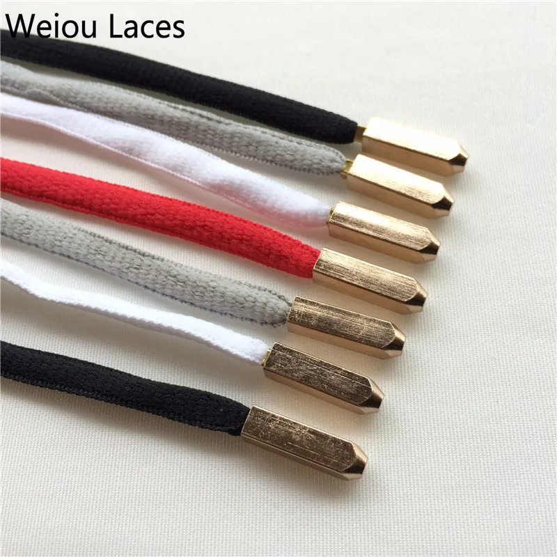 

Weiou laces Fashion Oval Shoelaces With Matt Gold Screw On Metal Aglets Shoestring Athletic Shoelace Patterns Latchet