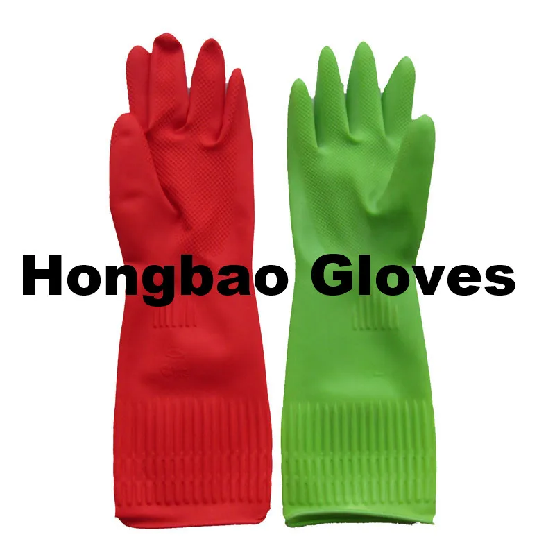 110g Extra Long Sleeve Korea Household Cleaning Waterproof Latex Gloves