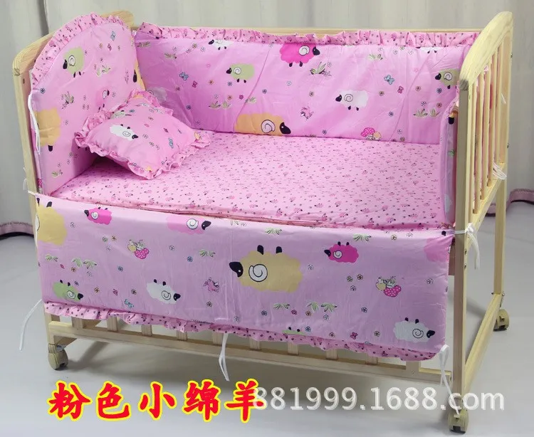 Promotion 7pcs bedding set for baby cot sheets cuna baby bumper ropa de cuna kit berco