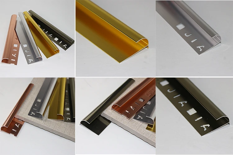 Aluminium Sliver Polishing Trim Bronze Metal Tile Trim Angle Shape