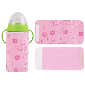 Image of USB Baby Bottle Heater Warmer Insulation Cover Feeding Bottle Thermostat Outdoor Portable Milk Heating Warmer