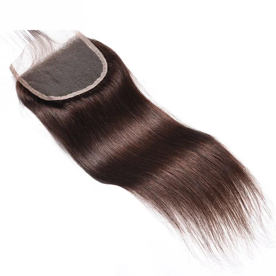 

No tangle no shed silky straight virgin hair color #2 brazillian hair bundles with closure