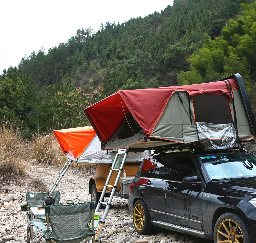 

Factory Sale Cheap Price Aluminum Pole Folding Car Roof Top Tent With Rainproof Sunscreen, Army green or customized