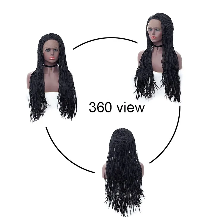 Best Selling Afro Kenya Long Lace Front Wig Wholesale Braided Wigs For