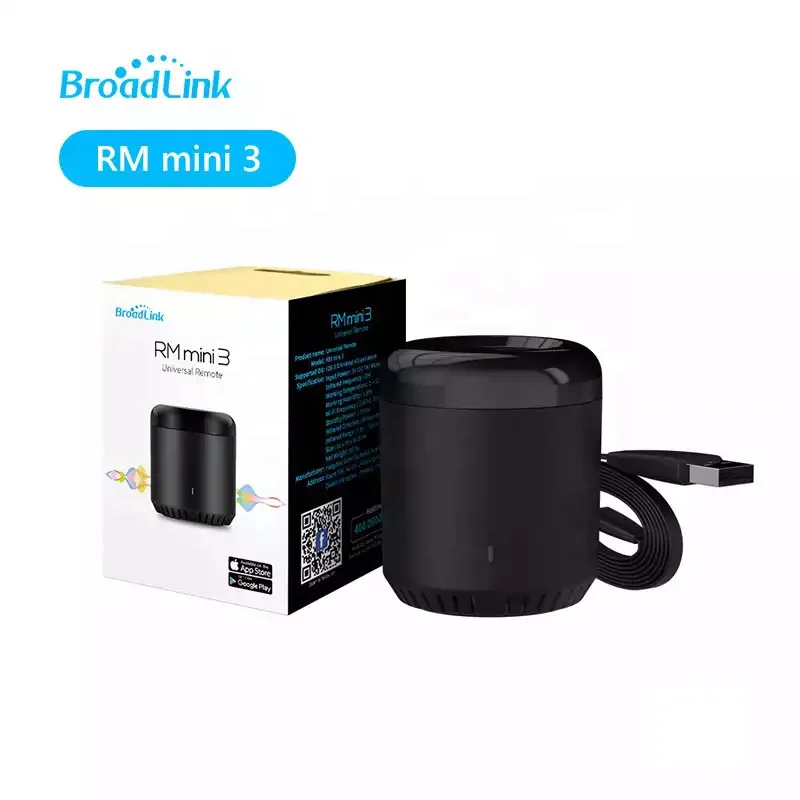 

Broadlink RM MINI 3 IR Hub Google home home assistant Smart Home wifi universal remote control works with Amazon Alexa, Black