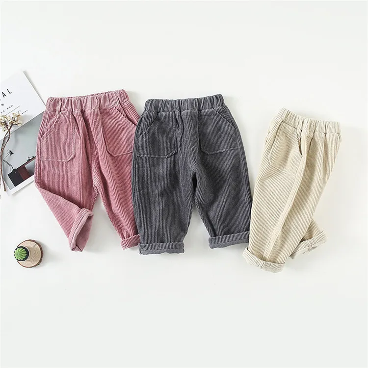 

Wholesale Children Girls Pants Cute Corduroy Cotton Kid Girls Pants
