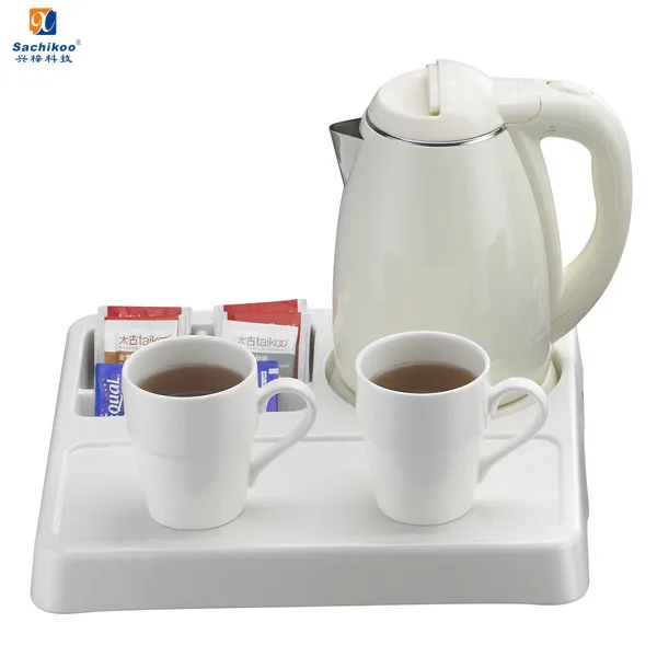 
Sachikoo 1.2L hotel hot-sell Double-deck hotel professional electric kettle set with tray 
