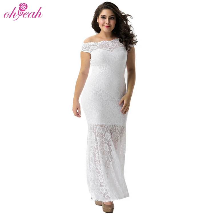 

Wholesale sexy lace elegant plus size long dress for wedding