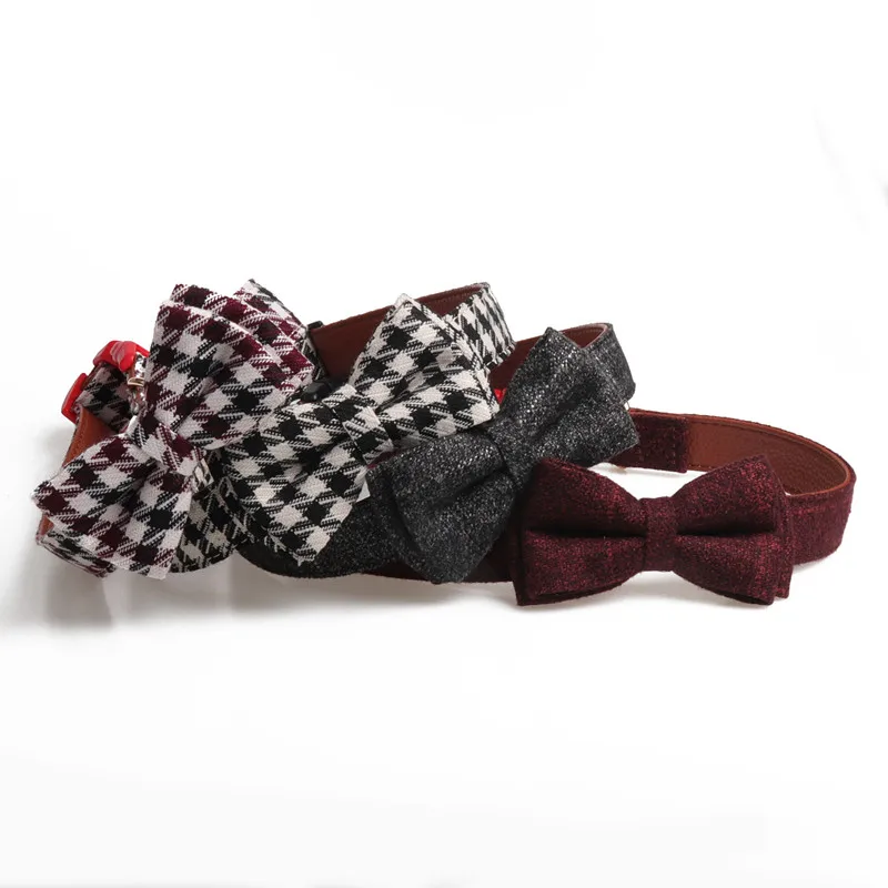 

British Style Houndstooth Bow Tie Safe Dog Collar